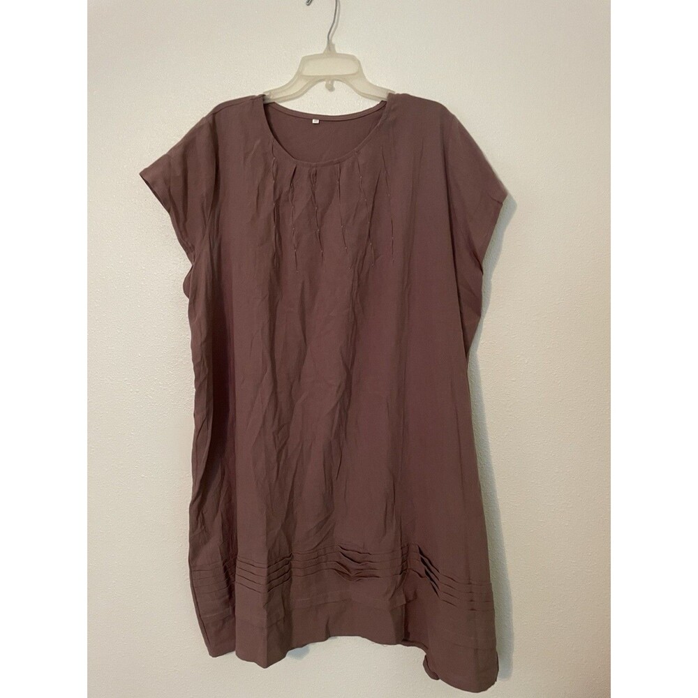 Mauve Scoop Neck Short Sleeve Shift Dress Size 4xl